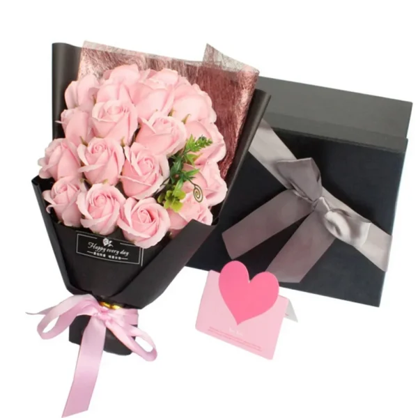 Soap Flower Bouquet with Gift Box Beautiful Flora Scented Bath Soap Flower in Case for Anniversary Valentine's Day Mother Day - Image 4