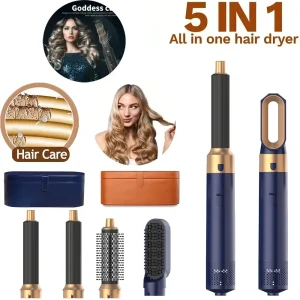 2024 New 5-in-1 Hair Dryer Hot Comb Set Professional Curling Iron Hair Straightener Styling Tool for Dyson Airwrap Hair Dryer