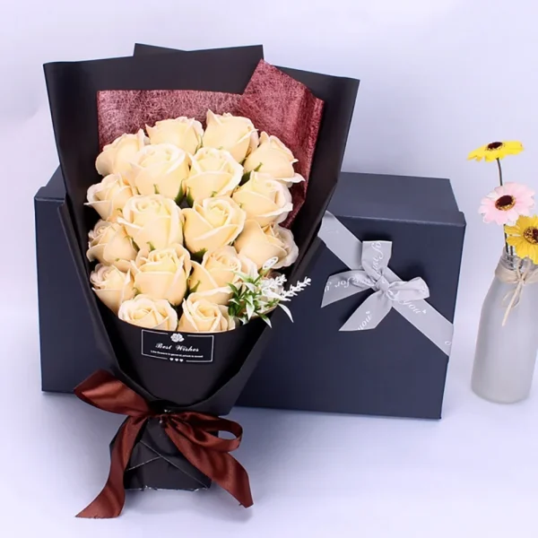 Soap Flower Bouquet with Gift Box Beautiful Flora Scented Bath Soap Flower in Case for Anniversary Valentine's Day Mother Day - Image 5