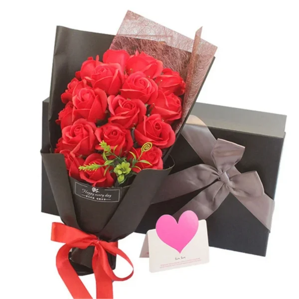 Soap Flower Bouquet with Gift Box Beautiful Flora Scented Bath Soap Flower in Case for Anniversary Valentine's Day Mother Day - Image 6