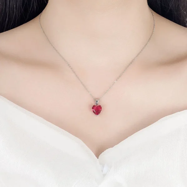 925 Sterling Silver Jewelry Sets For Women Heart Zircon Ring Earrings Necklace - Image 6