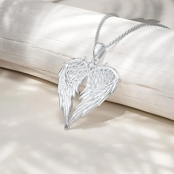 Elegant Angel Wing Heart Shaped Pendant Necklace, Exquisite Fashionable Elegant Versatile Banquet Party Daily Wear Jewelry Gift - Image 5