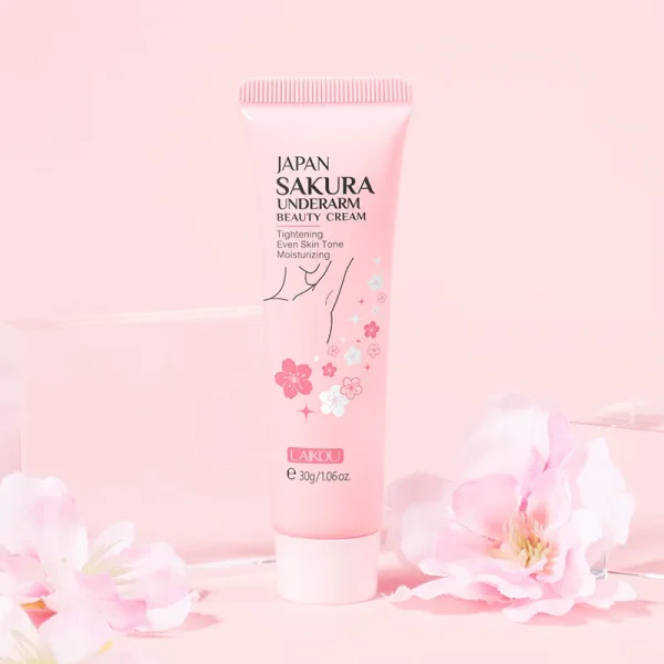 Laikou Sakura Underarm Cream Knee Buttocks Dark Skin Improve Melanin Pigmentation Korean Skin Care Product 30g - Image 6